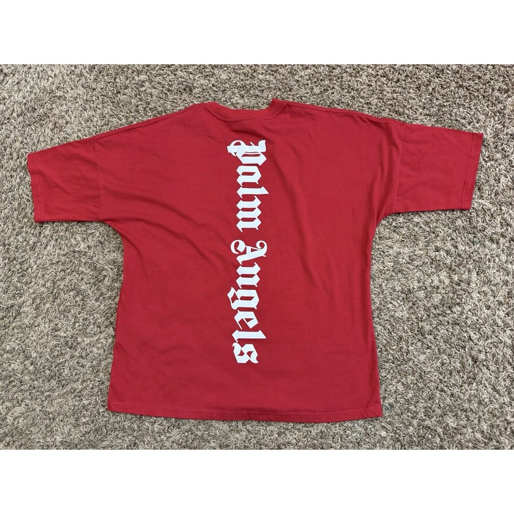 Palm Angels Classic Logo Red White Letter T-shirt Mens Size Large